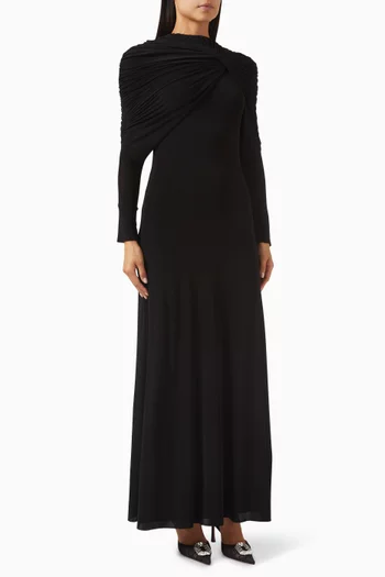 Talia Draped Maxi Dress in Jersey