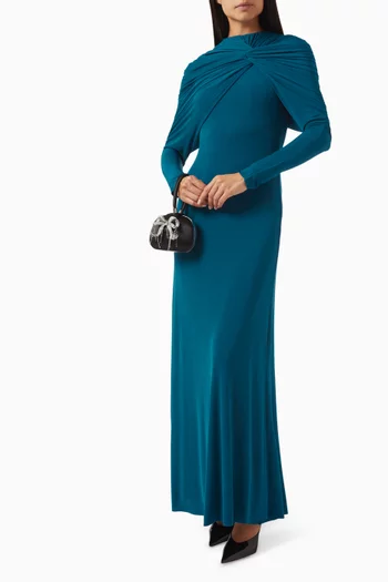Talia Draped Maxi Dress in Jersey