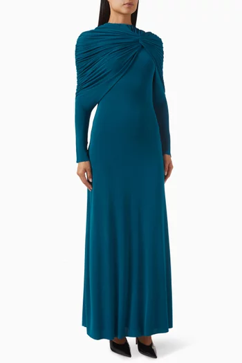 Talia Draped Maxi Dress in Jersey