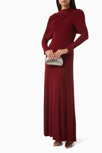 Talia Draped Maxi Dress in Jersey
