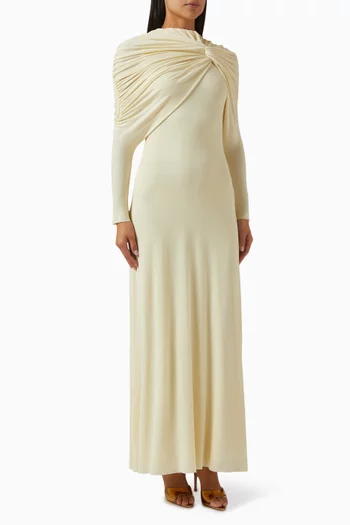 Talia Draped Maxi Dress in Jersey