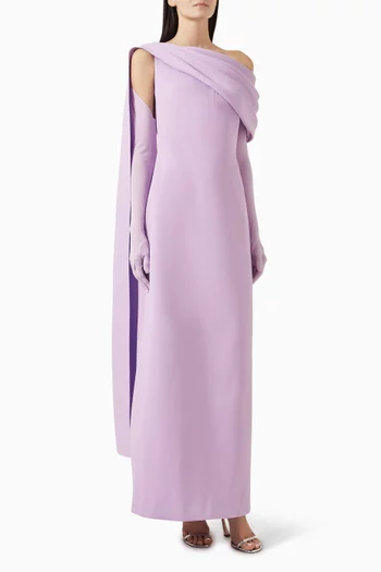 Allina Cape-sleeve Maxi Dress in Jersey