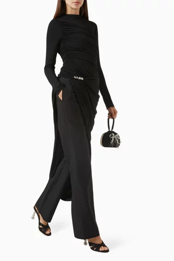 Equinox Draped Pants in Stretch Crepe