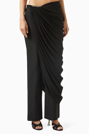 Equinox Draped Pants in Stretch Crepe
