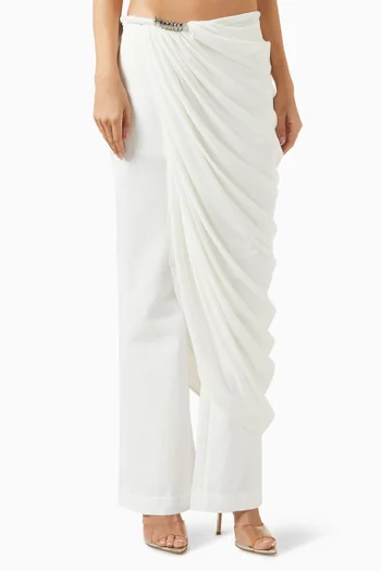 Equinox Draped Pants in Stretch Crepe