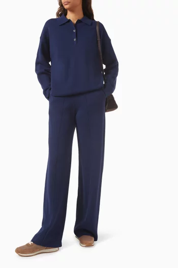 Relaxed-fit Polo Sweater in Merino Wool Blend