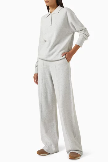 Relaxed-fit Polo Sweater in Merino Wool Blend