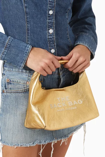 The Mini Sack Bag in Metallic Leather