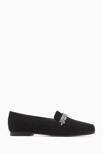 Pisufa Crystal-embellished Loafers in Velvet