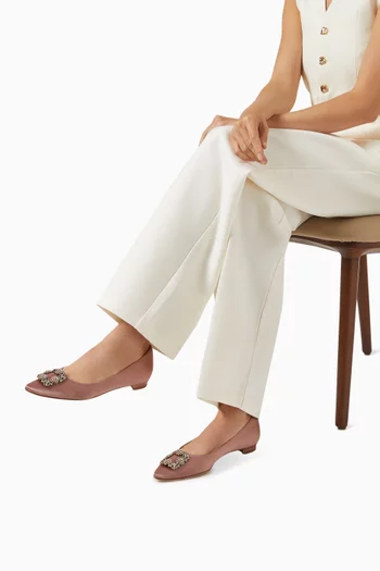 Hangisi Jewel Ballet Flats in Satin