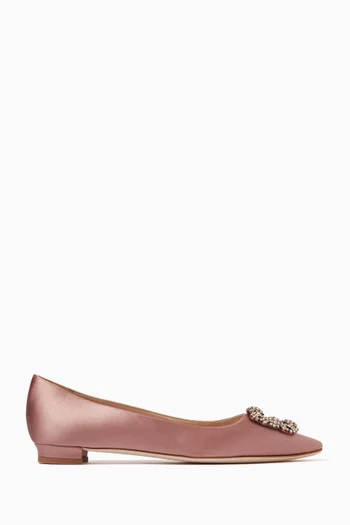 Hangisi Jewel Ballet Flats in Satin
