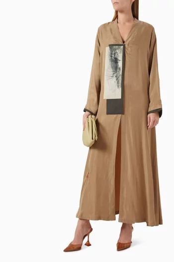 Embroidered Abaya in Silk