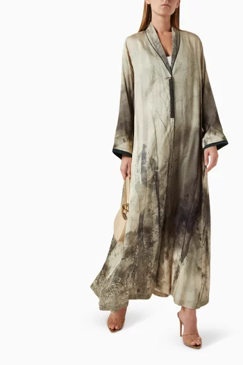 Printed Abaya in Silk