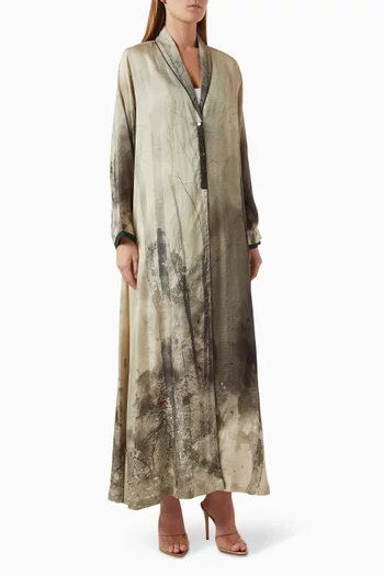 Printed Abaya in Silk