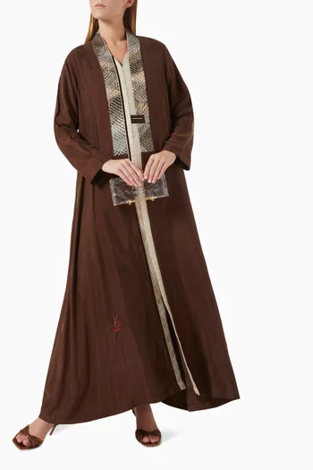Embroidered Abaya in Cupro