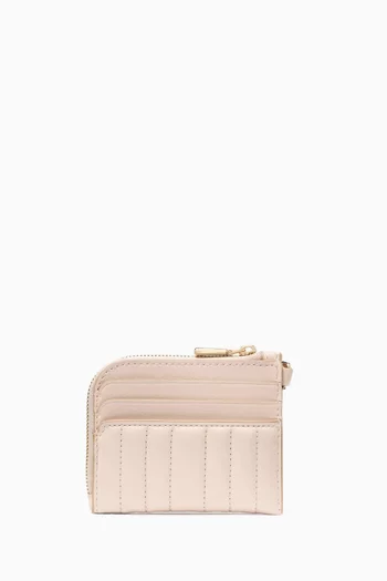 Deco Coin Card Case in Quilted Leather