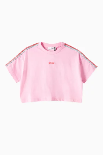 Logo-embroidered Crop T-shirt in Cotton