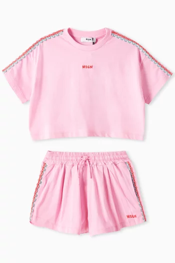 Logo-embroidered Shorts in Cotton-jersey