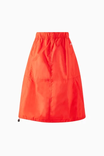 Logo-embroidered Maxi Skirt in Cotton-poplin