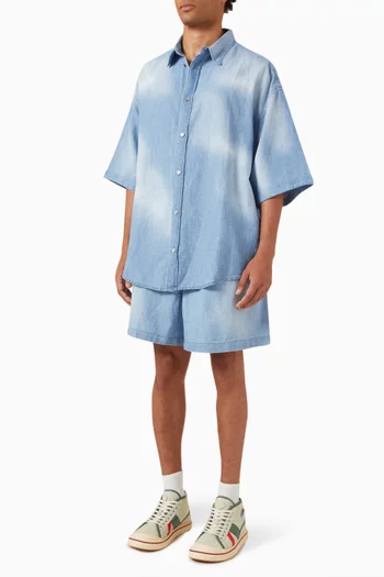 Loose Shorts in Cotton-linen Blend