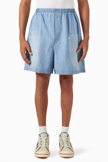 Loose Shorts in Cotton-linen Blend