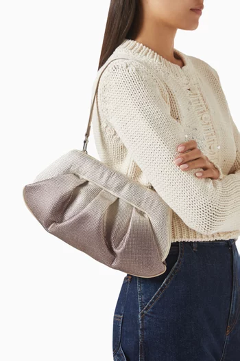 Gea Strass Dégradé Clutch Bag in Vegan Leather