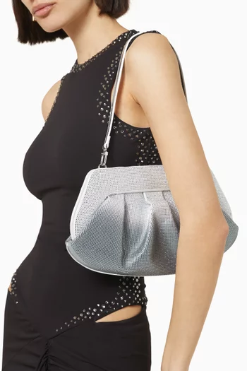 Emera Strass Dégradé Clutch Bag in Vegan Leather
