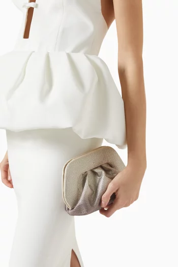 Emera Strass Dégradé Clutch Bag in Vegan Leather