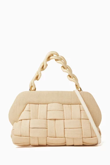 Bios Clutch Bag in Cotton-straw