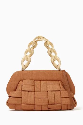 Bios Clutch Bag in Cotton-straw