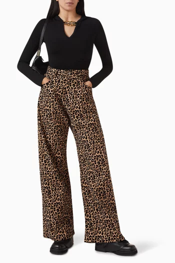 Leopard-print Jeans in Denim