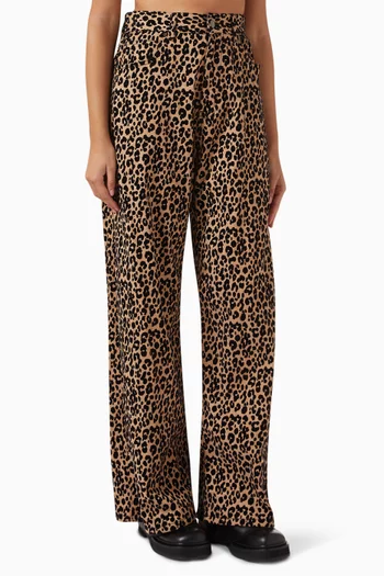 Leopard-print Jeans in Denim