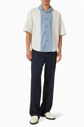 Camp Collar Boxy Shirt in Cotton Poplin