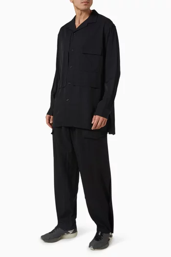 Relaxed Pants in Crinkled Twill