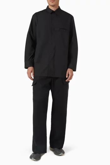 Pleated Pocket Shirt in Cotton Blend