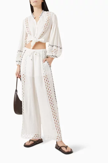 Ithaca Wide-leg Pants in Cotton-linen