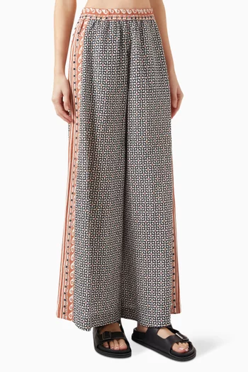 Delphi Wide-leg Pants in Cotton-linen