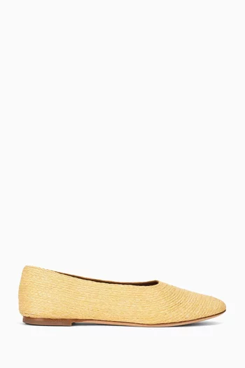 Alba Ballet Flats in Raffia