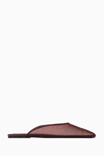 Crystal-embellished Mules in Mesh