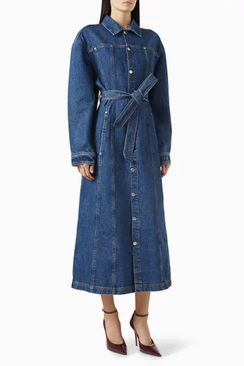 Prima Trench Coat in Denim