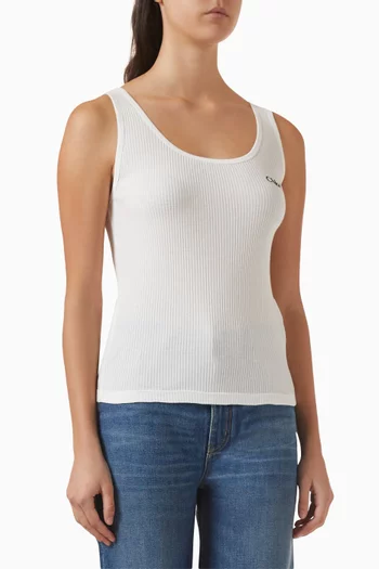 Logo Tank Top in Cotton Jersey