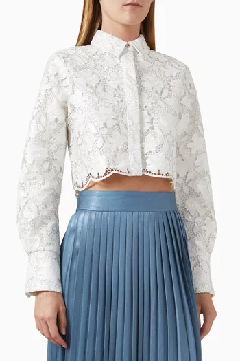 Beatrix Cropped Shirt in Lace
