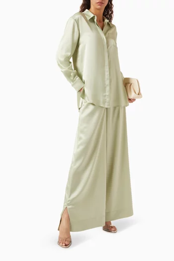 Auggie Wide-leg Pants in Satin