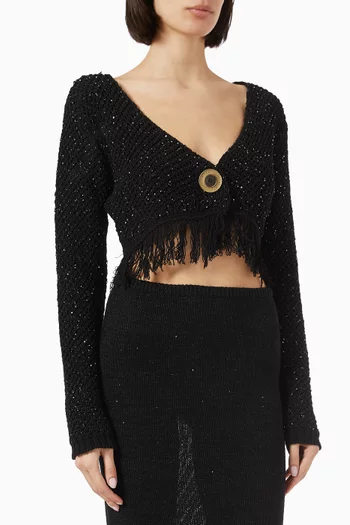 Grace Sequinned Cardigan in Knit