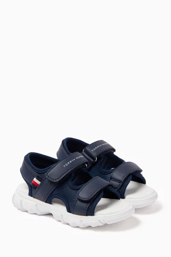 Logo Velcro Strap Sandals
