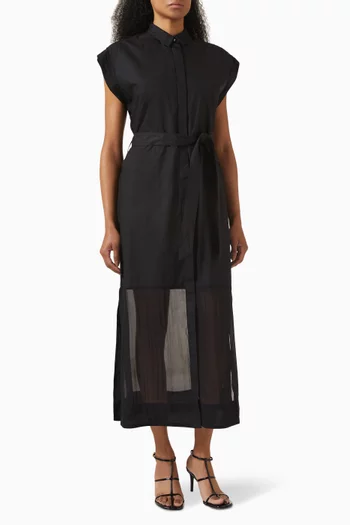 Vance Combo Midi Dress in Cotton