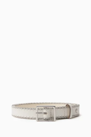 Beaded Chain Baby Boyfriend Belt in Leather
