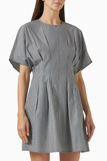 Maddie Striped Mini Dress in Cotton Poplin