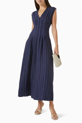 Ines Striped Maxi Dress in Rayon-blend