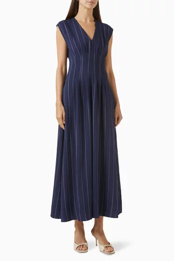 Ines Striped Maxi Dress in Rayon-blend